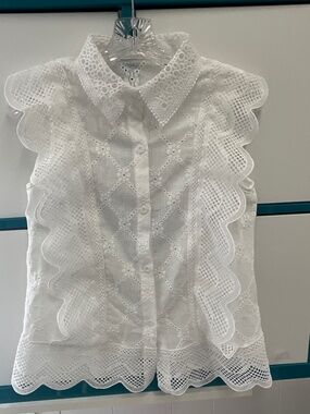 Pure White Eylet Blouse